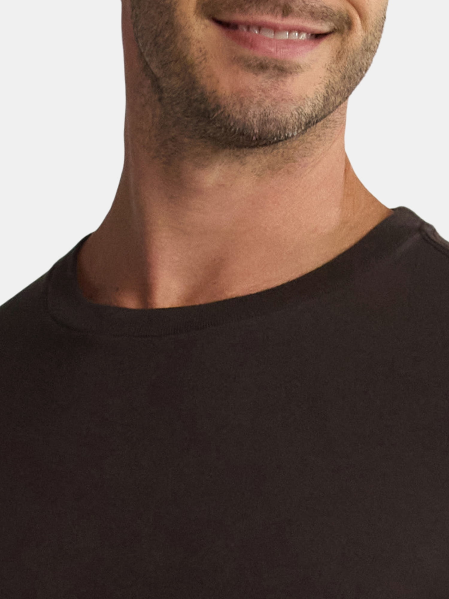 George Men's & Big Men's Relaxed Fit Cotton Crewneck T-Shirt with Long Sleeves, Size XS-3XL