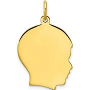 SWEET PEA JEWELLERY Fashion Kelly Waters Gold-Plated Large Polished Engraveable Boy Head Charm (29 X 20) Made In United States kw375