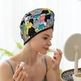 thumbnail image 3 of Yiaed Different Cats Print Hair Cap with Button,Coral Fleece Hair Towel Wrap for Women Wet Hair,Quick Dry Turban for Wet Hair Long Thick Hair, 3 of 5