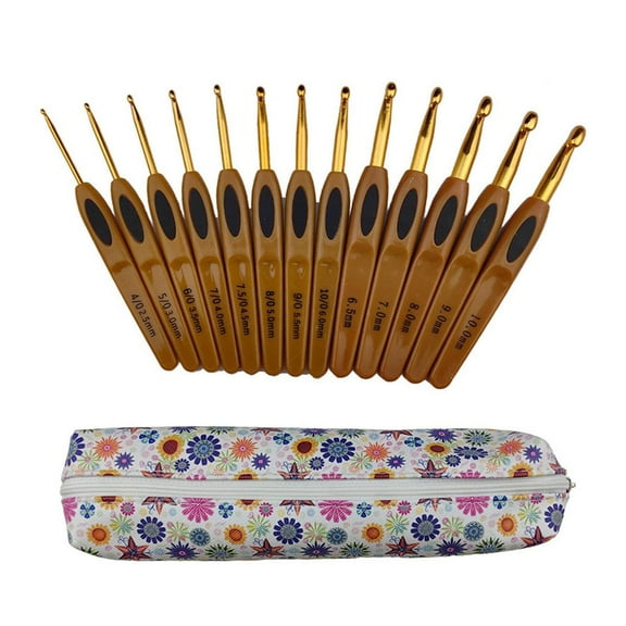 13Pcs Beginner Crochet Hook 2.5mm-10mm Ergonomic Crochet Hook Ergonomic Handle Crochet Hook Needle for Crocheting
