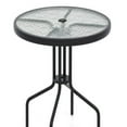 thumbnail image 6 of Spaco 27.5 Inch Round Patio Dining Table, Dining&nbsp;Table with Rippled Tempered Glass Top for Patio, Garden, Backyard, Black, 6 of 6
