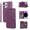Purple, variant on Decase Crossbody Wallet Case for iPhone 12 Pro / 12 6.1", Shockproof Card Holder Stand Shoulder Strap Magnetic Clasp Wristband Multifunction Full Body Protection Phone Case Cover, darkgreen