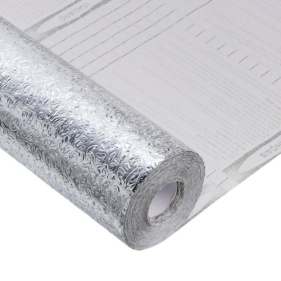 Unique Bargains Silver Peel and Stick Countertops 15.7'x394' Self Adhesive Aluminum Foil Kitchen Backsplash Contact Paper