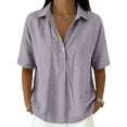 thumbnail image 6 of Half Sleeve Tops for Women V Neck T Shirt 2026 Pullover Lightweight Breathable Comfy Soft Loose Fit Casual Daily Wear Tops by Yigetop Grey M, 6 of 6
