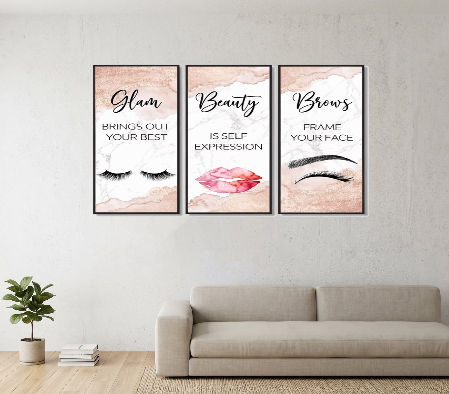 Wall art glamlips beauty Gold Lips Art Print Glam Beauty Wall Decor