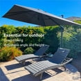 thumbnail image 2 of PURPLE LEAF Parasol Carré Déporté 8x8 Pi pour Terrasse Extérieure, Grand Parasol Suspendu en Aluminium avec Rotation à 360°, Réglable, pour Jardin et Piscine, Gris, 2 of 8