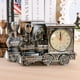 thumbnail image 2 of Reloj despertador con forma de locomotora antigua, modelo de plástico, reloj despertador, decoración creativa de escritorio (plata), 2 of 5