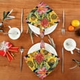 thumbnail image 4 of GZHJMY Butterflies Sunflower Pink Cloth Napkins Washable Reusable Polyester Dinner Napkins 20 x 20 Inch for Home Weddings Parties Holiday Table Napkins Set of 6, 4 of 7