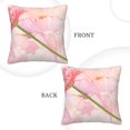 thumbnail image 3 of ZNDUO Square Home Decorative Throw Pillows, Corduroy Pink Rose Art Pattern Couch Pillows, Throw Pillows for Bed, 16"x16", 3 of 8