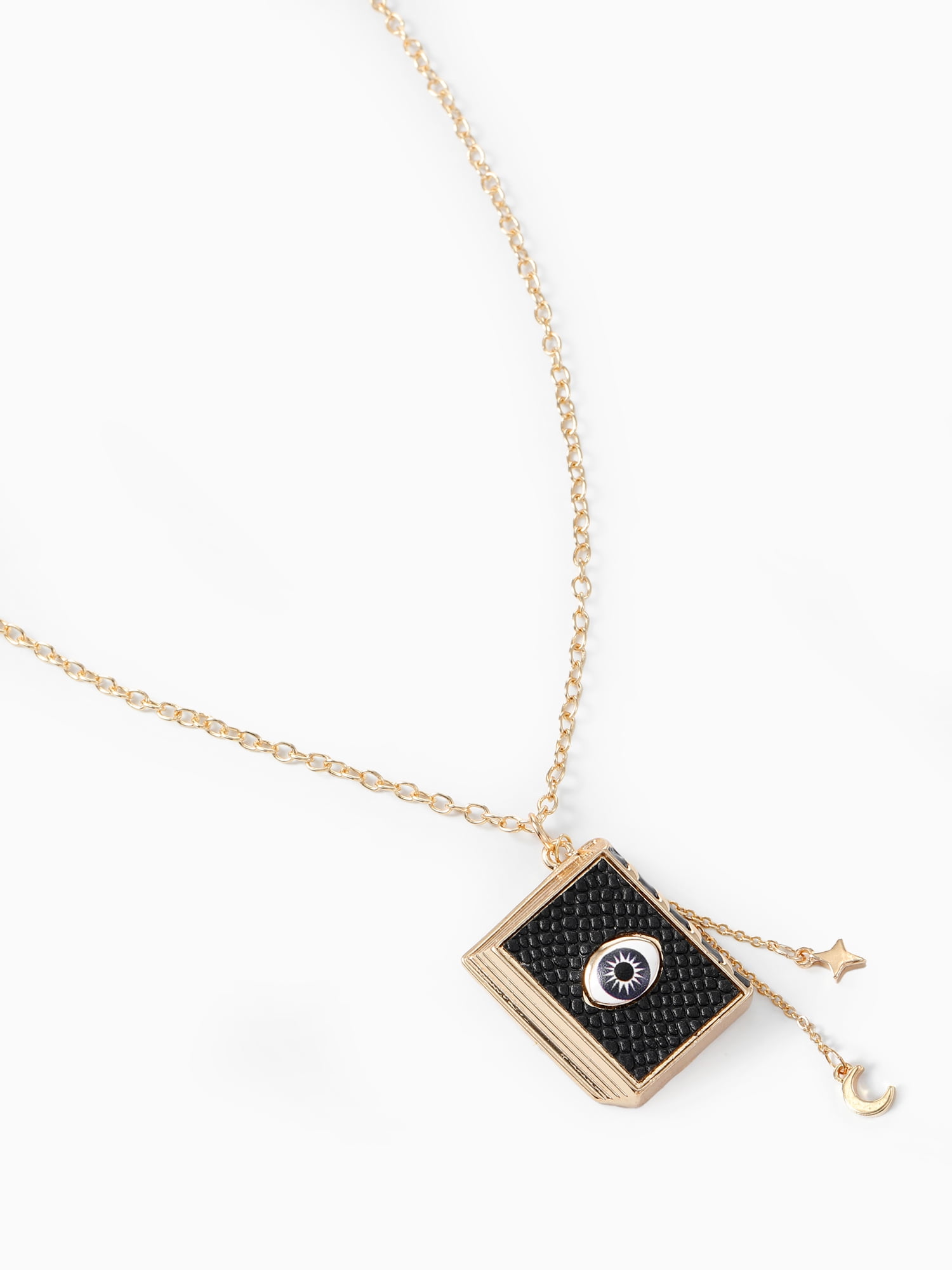 Way to Celebrate Spellbook Gold Halloween Pendant Necklace, 1 Piece