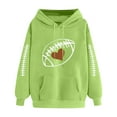 thumbnail image 2 of Plus Size Tops for Women Hooded Rugby Printed Off Shoulder Sleeves Long Sleeved Sweatshirt Womens Sweatshirts Green XXL, 2 of 3
