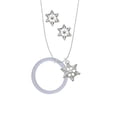 thumbnail image 2 of Delight Jewelry Acrylic 1 1/2" Ring Imitation Pearl Silver tone Snowflake Charm Necklace and Stud Earrings, 2 of 4