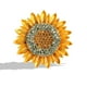 thumbnail image 5 of Broches amarillos elegantes y delicados con forma de girasol y pedrería para mujer, broche esmaltado para la solapa, 5 of 7