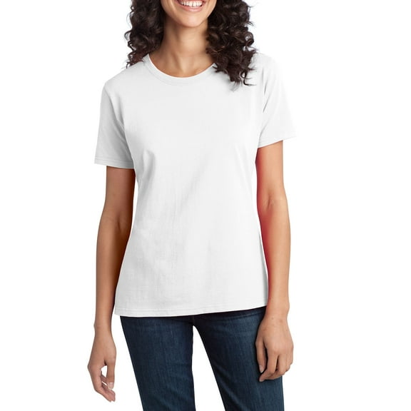 Just Blanks Ladies Essential Ring Spun Cotton T-Shirt, White, 4XL