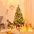 thumbnail image 3 of Costway 5Ft Pre-lit Hinged PE Artificial Christmas Tree w/ 150 LED Lights & Pine Cones, 3 of 10