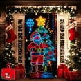 thumbnail image 2 of Virelaxpo Fluorescent Christmas Door Curtain with Light-Up Design - PVC Strip Door Cover for Festive Entrance and Black Light Party Decor, 2 of 7