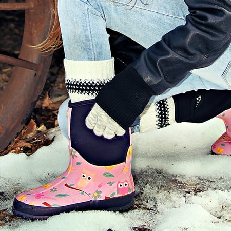 

Mucky Wear Neoprene Waterproof Toddler Boot With Grip Handle Pink Owl Design Style Toddler Weatherproof Boot Size 11T