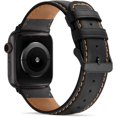 thumbnail image 2 of BRILLAR Correa de repuesto de piel negra para Apple Watch Ultra Series 8/7 (45 mm) y Se/6/5/4 (44 mm), 2 of 5