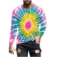 thumbnail image 2 of Handshe Men's Fashion Short Sleeve Round Neck T-Shirt, Tie-Dye Print Breathable Casual Shirt, Long Sleeve Round Neck Top for Everyday Wear and Street Style,Plus Size, 2 of 5