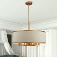 thumbnail image 2 of Livex Lighting Park Ridge 24" 7-Light Metal/Fabric Chandelier in Antique Gold, 2 of 14