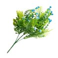 thumbnail image 4 of Ramo de simulación de hierba de flores artificiales de 5 ramas, centro de mesa para el hogar, flor falsa de plástico, azul Eigraketly HA8137-04B, 4 of 6