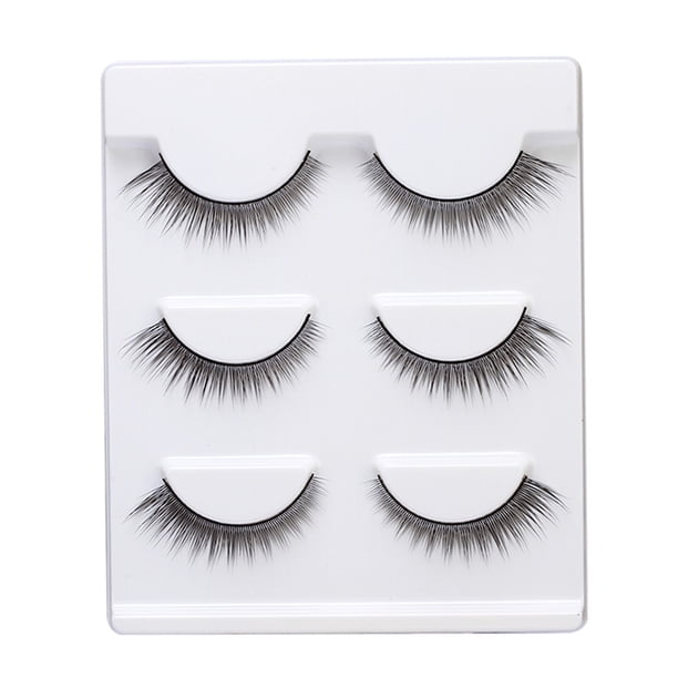 Pestañas postizas Suave 3 pares de maquillaje largo cruzado Pestañas postizas gruesas pestañas Nautral(Buy 2 save 10%)