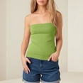 thumbnail image 1 of Ladies Solid Color Sleeveless Tube Top Casual Tight Top, 1 of 7