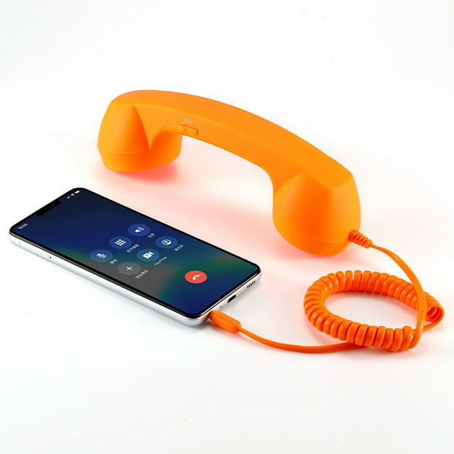 yingyy Récepteur Style Rétro Amélioré pour Combiné Téléphonique Classique Clair 3.5mm Appels Clairs Récepteur Style 3.5mm orange