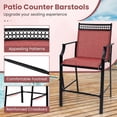 thumbnail image 5 of Costway Outdoor Counter Stools Set of 2 with Footrest & Armrests Metal Frame for Backyard Red, 5 of 8