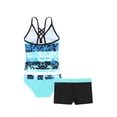 thumbnail image 2 of RUNQHUI Kids Girls Swimwear Swimming Tankini Bikini Set Athletic Beach Sports Swimsuit Rash Blue 10, 2 of 5
