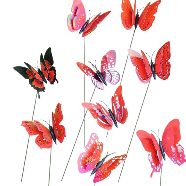 Simulated Butterfly Ornament, Handmade Garden Decoration Insert, Spring Floral Arrangement Forest Party Decor