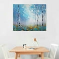 thumbnail image 2 of COMIO White Birch Forest Wall Art Decor Canvas Picture Print Blue Green Tree Blue Maple Leaf Plant Living Room Bedroom Bathroom Office Modern Framed Artwork Home Kitchen Decoration, 2 of 4
