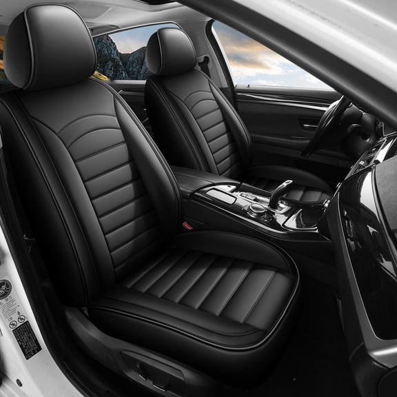 Seat Cover for Chevrolet Blazer 2019-2024: Car Seat Covers Full Set Waterproof Faux Leather Seat Cover Cushion Protector (Black)