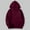 Wine#2, variant on Fesfesfes Women's Knit Hooded V-Shaped Hood Neckline with Drawstrings Ribbed Cuff Long Sleeves Blouses Loose Comfortable for All Seasons(Pink#1,L)