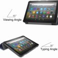 thumbnail image 3 of Dteck Case For All-New Kindle Fire HD 8 Tablet and Fire HD 8 Plus Tablet (10th Generation,2020 Release), Slim Lightweight Folding Stand Smart Cover with Auto Sleep/Wake, darkblue, 3 of 7