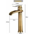 thumbnail image 3 of Grifo de baño alto antiguo, grifo de lavabo en cascada retro, fregadero de latón, grifo de baño monomando con caño alto, grifo mezclador para baño, 3 of 5