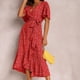 thumbnail image 2 of Vestidos Para Mujer Vestidos A Media Pierna Vestido Bohemio Moderno Con Cuello en V Suelto Manga Corta Estampado Vestido Largo Hasta La Rodilla Odeerbi  ODB164331, 2 of 9