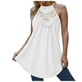 thumbnail image 3 of SHenli Built In Bra Tank Tops for Women Beaded Spaghetti Strap Flower Flowy Summer Shirts Gingham Plaid Striped Basic Tight Workout Tees, 3 of 6