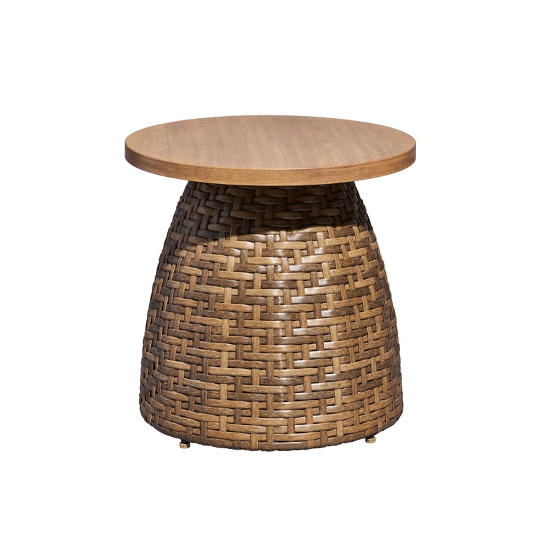 Beautiful by Drew Barrymore Outdoor Wicker Side Table, Brown photo 2