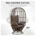 thumbnail image 4 of Wicker Egg Chair 360° Swivel Outdoor Indoor Boho Seat with Cushions - Brown, 4 of 9