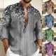 thumbnail image 3 of Men Casual Long Sleeve Button Down Henley V Neck Shirt Tops Blouse Dress Shirt, 3 of 8