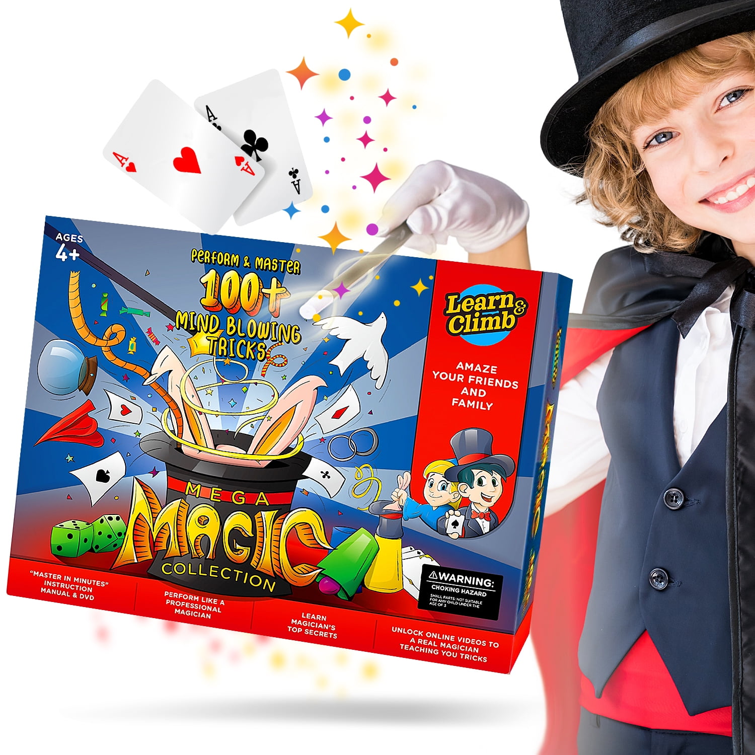 MasterMagic Magic Kit Ideal For Beginners and Kids of All Ages! Easy Magic Tricks For Children Learn Over 350 Spectacular Tricks With This Magic Set