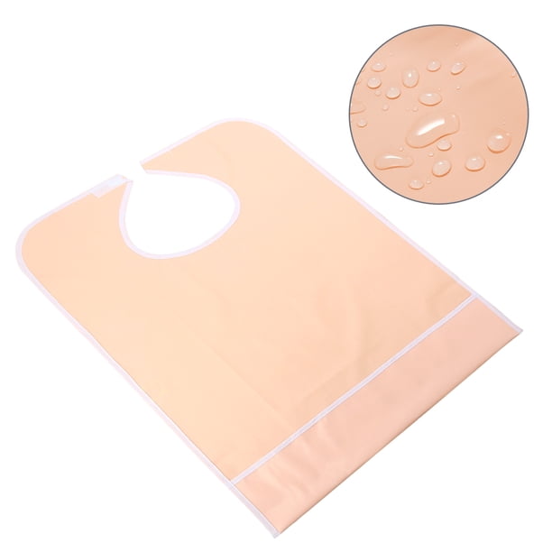 BRIGHTFUFU Delantal de ayuda protector de babero impermeable para adultos a la hora de comer (rosa)