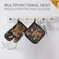 thumbnail image 4 of Yayeee Oven Mitts and Pot Holder Set of 2 Heat Resistant Kitchen Gloves Baking Hot Pad, Cows and Flowers, 4 of 5