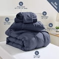 thumbnail image 3 of LammaLoe Twin Comforter Sets, 5 Piece Bed In A Bag Pintuck Bedding Sets, Navy, 3 of 4