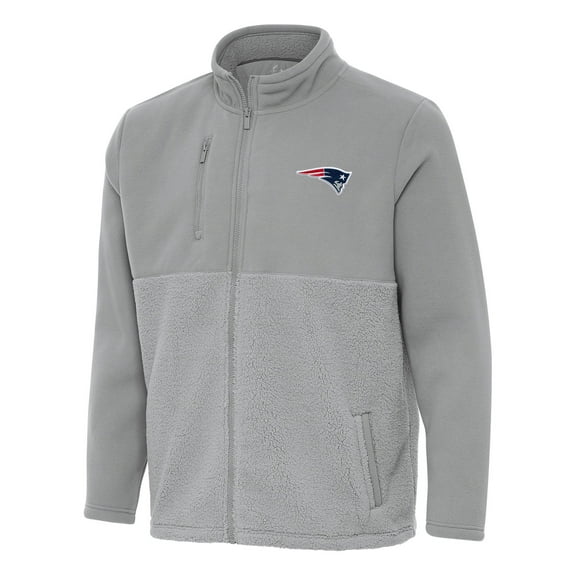 Men's Antigua Gray New England Patriots Daily Fused Full-Zip Jacket
