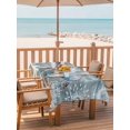 thumbnail image 2 of Outdoor Table Cloth with Umbrella Hole and Zipper,Blue Turtle Coastal Waterproof Rectangle Tablecloth 54"x80",Summer Beach Nautical Starfish Coral Washable Table Cover for Outside Party Patio Picnic, 2 of 8
