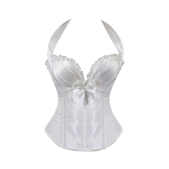 Aofany Womens Corset Top, Corsets For Women Overbust Corset Bustier Lingerie Top Gothic Shapewear Underwear White