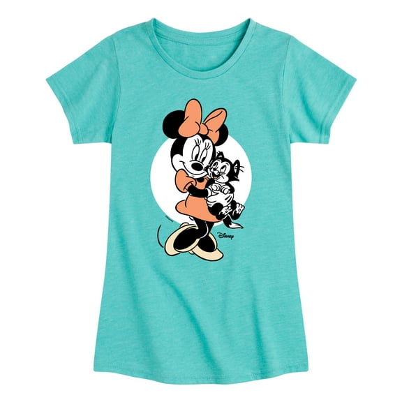Disney - Minnie Mouse & Figaro Hugs - Toddler & Youth Girls Short Sleeve Graphic T-Shirt