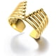 thumbnail image 5 of Anillo abierto retro de acero inoxidable en oro de 18 quilates para hombre y mujer, anillo cruzado, anillo de pareja, anillo de nicho para el cabello, 5 of 5